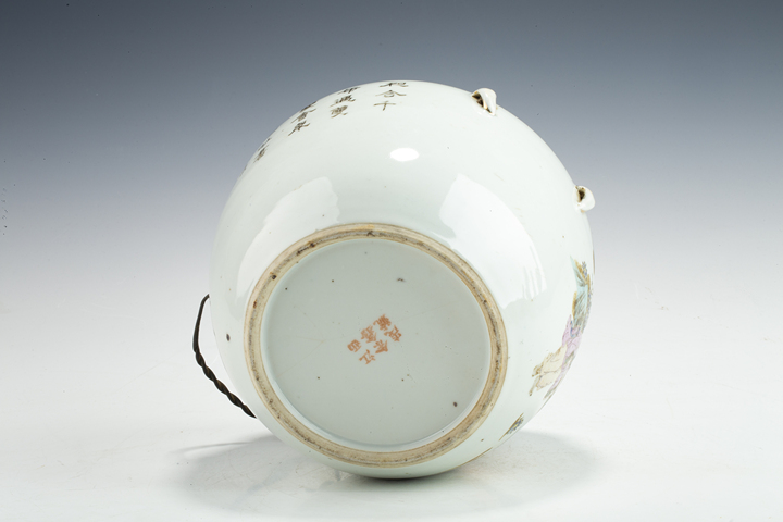 古玩陶瓷民國·粉彩合和二仙紋粥罐真品鑒賞圖