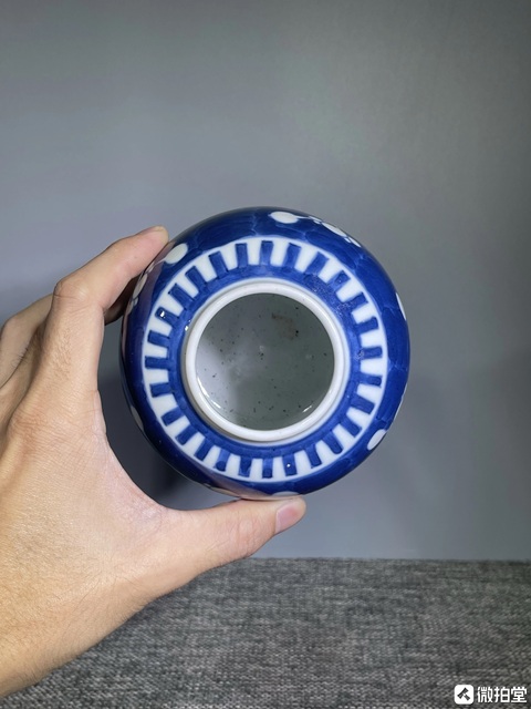 古玩陶瓷晚清青花冰梅罐真品鑒賞圖