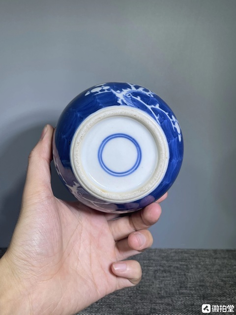 古玩陶瓷晚清青花冰梅罐真品鑒賞圖