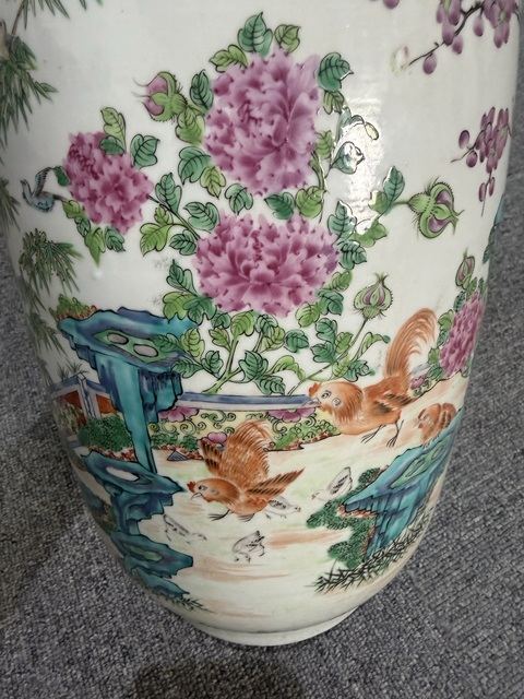 古玩陶瓷富貴大吉花鳥紋棒槌瓶拍賣，當前價格21800元