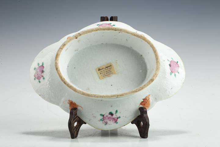 古玩陶瓷清晚·粉彩無雙譜人物詩文供盤真品鑒賞圖