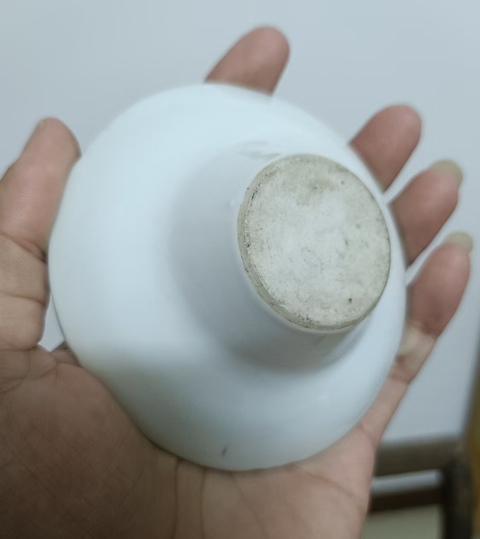 古玩陶瓷蘋果綠釉描金開光山水紋三才蓋杯真品鑒賞圖