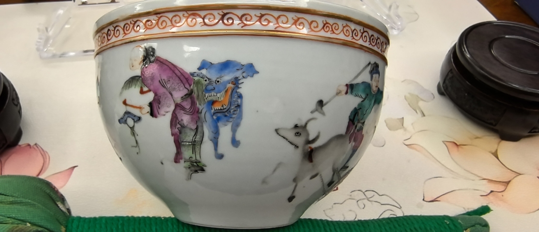 古玩陶瓷粉彩小缸真品鑒賞圖