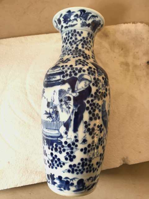 古玩陶瓷青花四海升平花瓶真品鑒賞圖