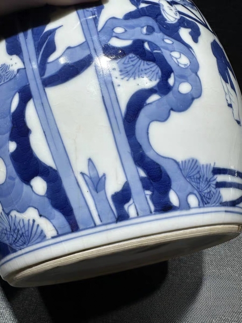 古玩陶瓷青花四妃十六子紋罐（看不清楚存疑）真品鑒賞圖