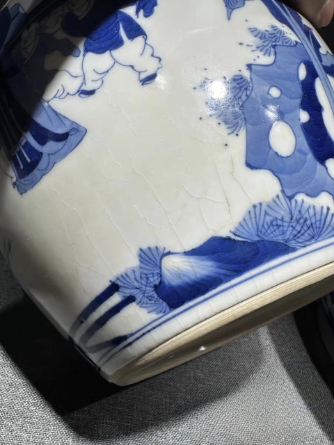 古玩陶瓷青花四妃十六子紋罐（看不清楚存疑）真品鑒賞圖