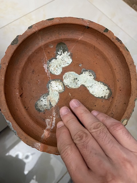 古玩陶瓷紅陶綠釉三足雙耳鼎真品鑒賞圖