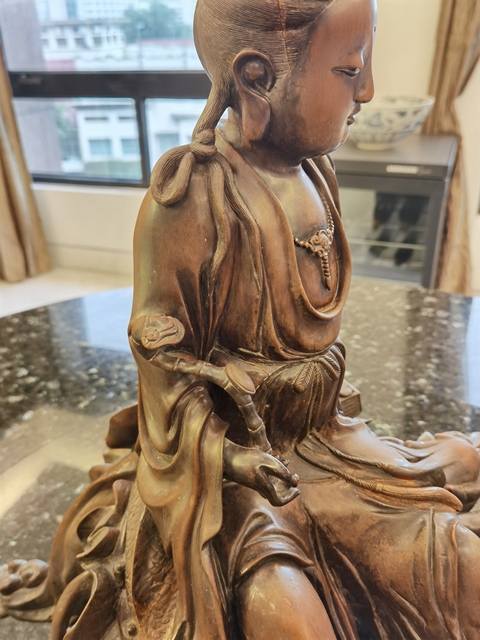 古玩雜項觀音木雕真品鑒賞圖