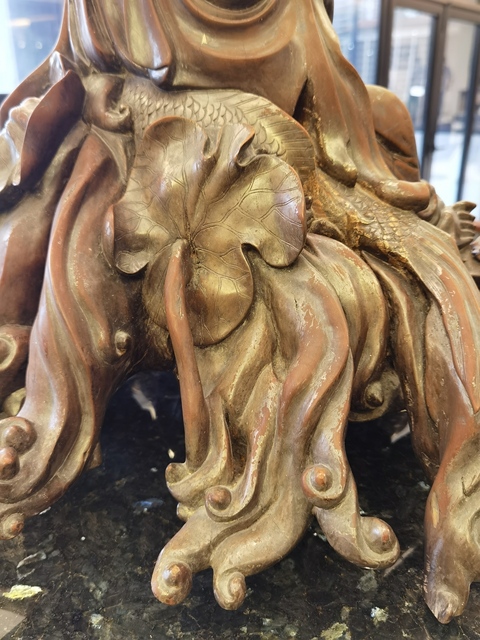 古玩雜項觀音木雕真品鑒賞圖