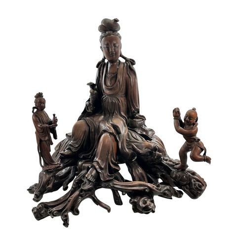 古玩雜項觀音木雕真品鑒賞圖