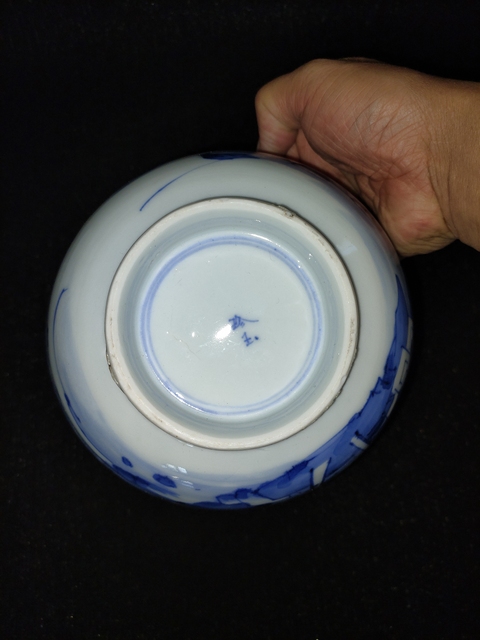 古玩陶瓷青花山水人物碗（日本瓷）真品鑒賞圖