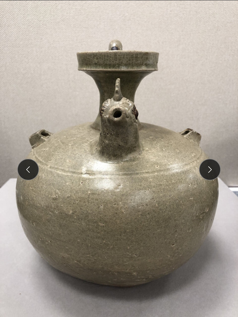 古玩陶瓷東晉早期青釉雞首壺真品鑒賞圖