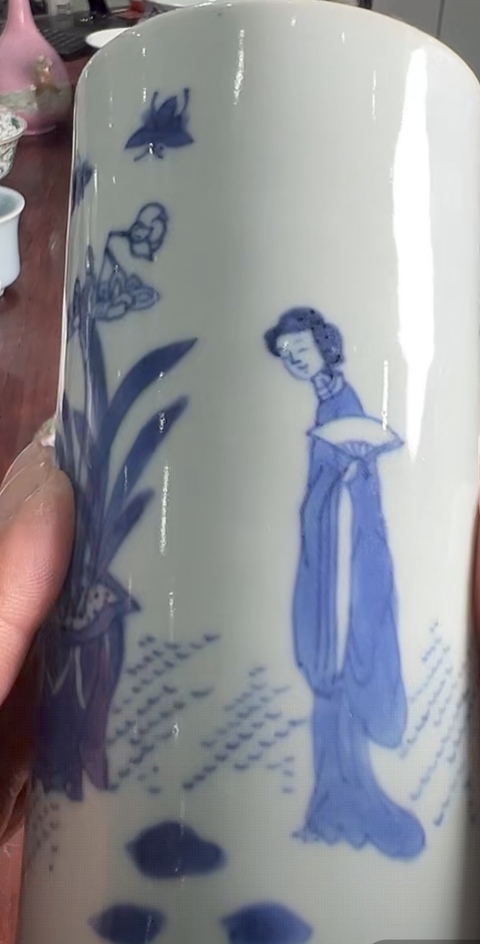 古玩陶瓷青花筆筒真品鑒賞圖