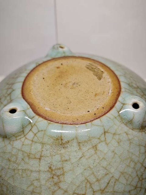 古玩陶瓷仿汝釉香爐真品鑒賞圖