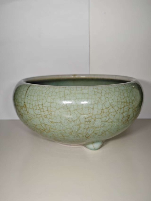 古玩陶瓷仿汝釉香爐真品鑒賞圖