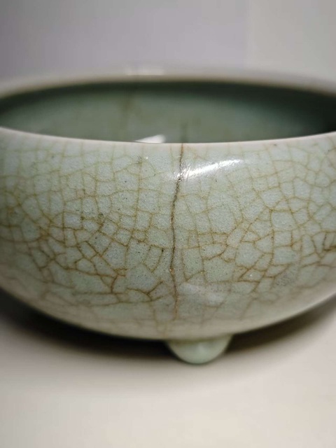 古玩陶瓷仿汝釉香爐真品鑒賞圖