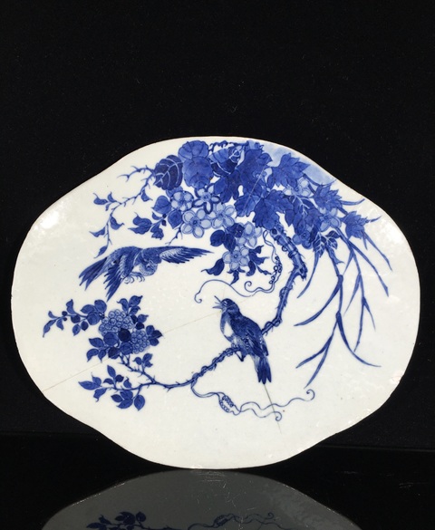 古玩陶瓷青花花鳥紋瓷板拍賣，當前價格4900元