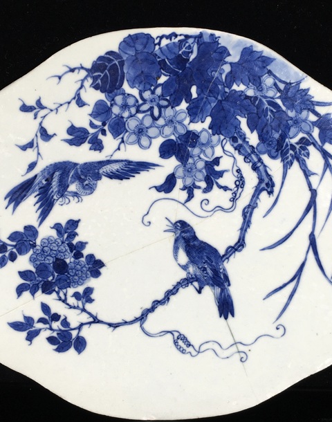 古玩陶瓷青花花鳥紋瓷板拍賣，當前價格4900元