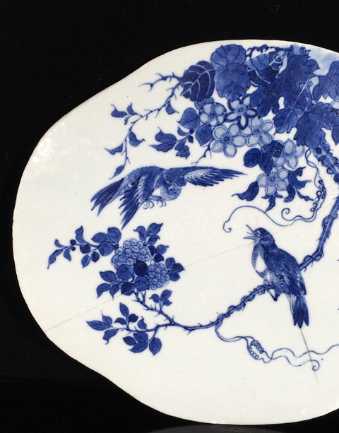 古玩陶瓷青花花鳥紋瓷板拍賣，當前價格4900元