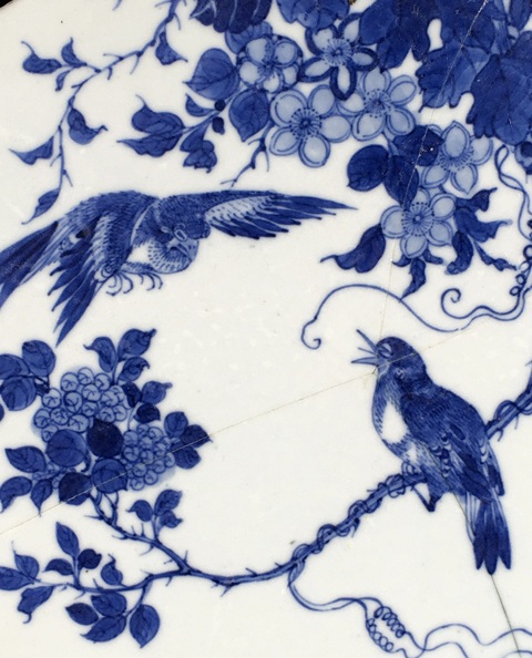 古玩陶瓷青花花鳥紋瓷板拍賣，當前價格4900元