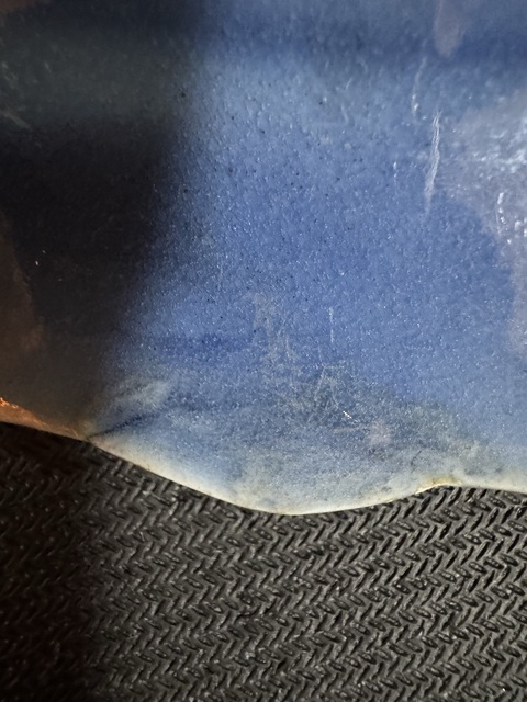 古玩陶瓷藍(lán)上藍(lán)五福捧壽紋花口盤(pán)拍賣(mài)，當(dāng)前價(jià)格6900元