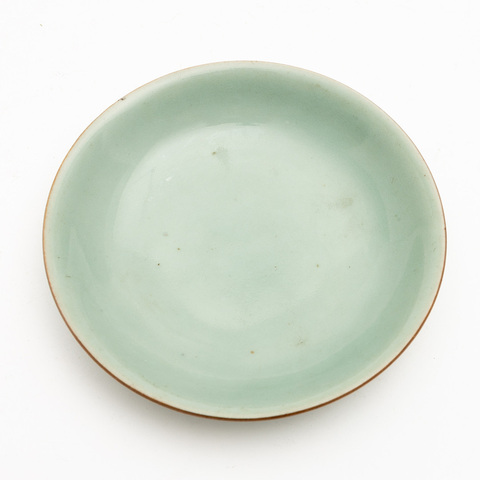 古玩陶瓷清嘉慶 青釉盤真品鑒賞圖