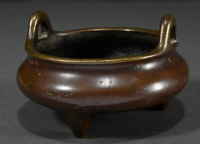 古玩銅器沖天耳宣德爐真品鑒賞圖