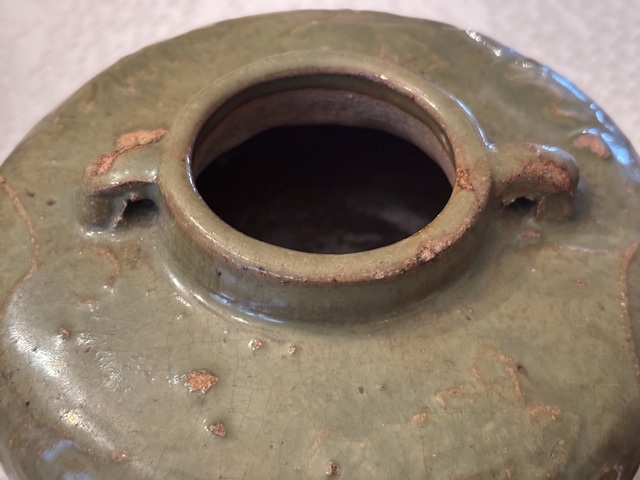 古玩陶瓷龍泉青瓷印花罐真品鑒賞圖