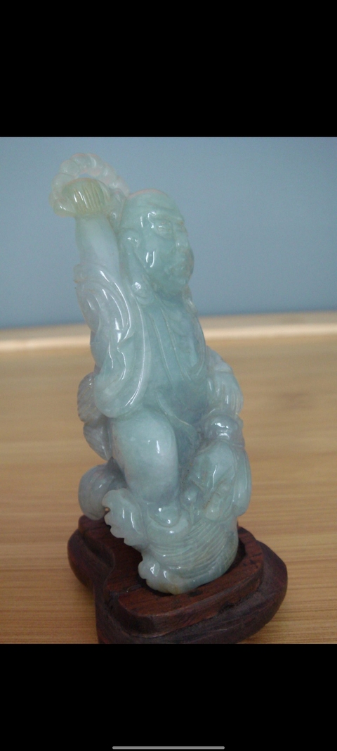 古玩玉器翡翠伏虎羅漢真品鑒賞圖