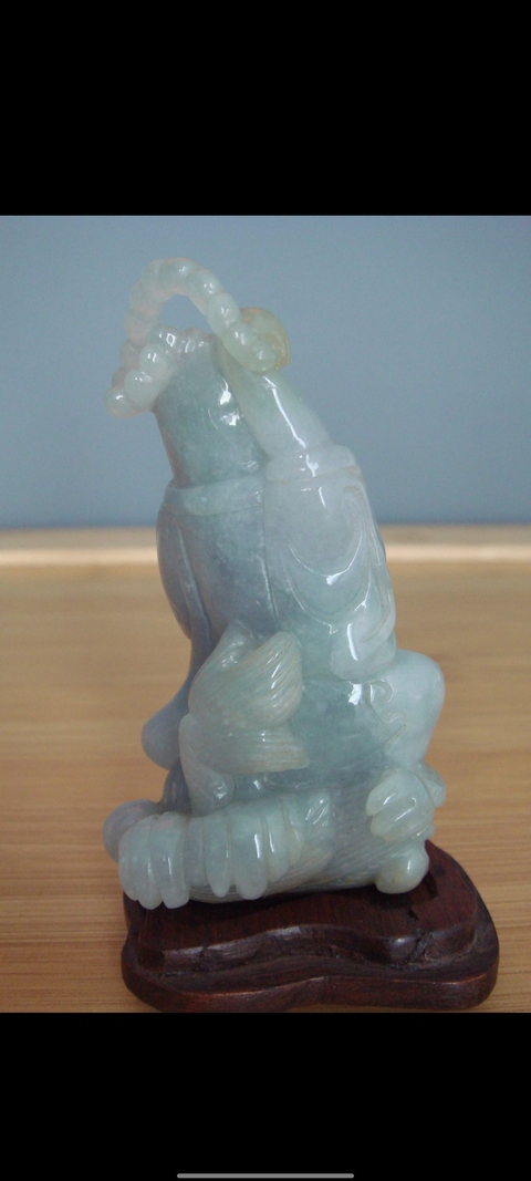 古玩玉器翡翠伏虎羅漢真品鑒賞圖