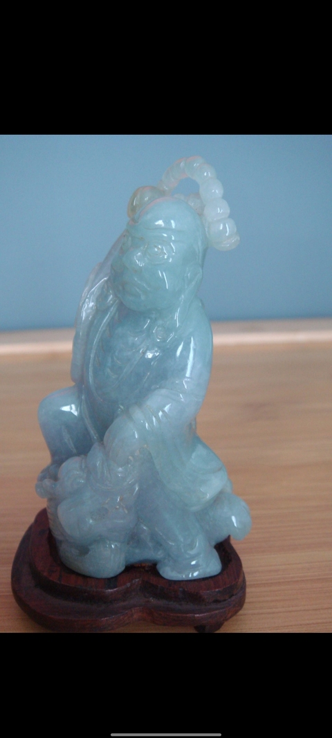 古玩玉器翡翠伏虎羅漢真品鑒賞圖