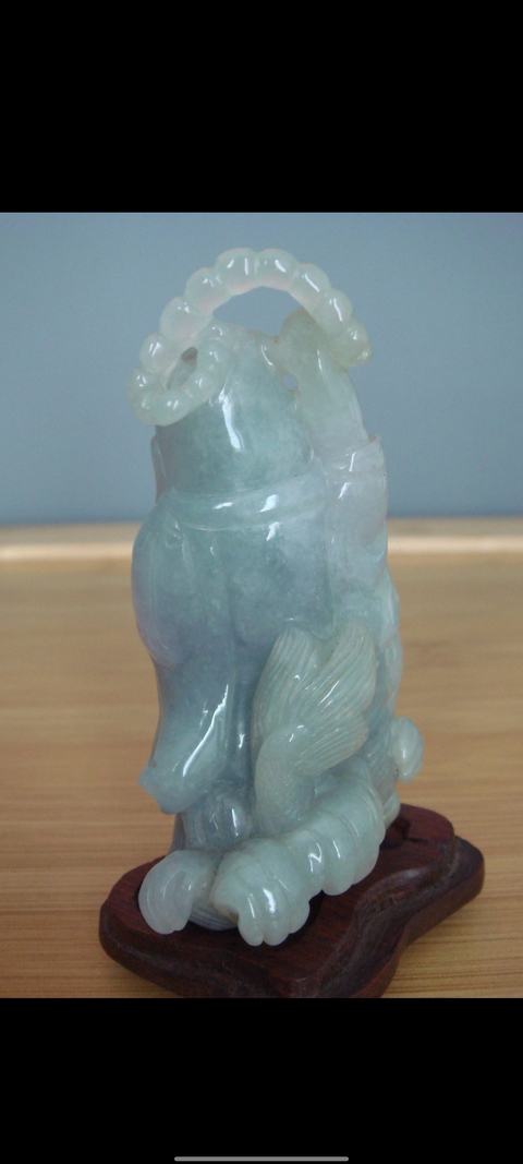 古玩玉器翡翠伏虎羅漢真品鑒賞圖