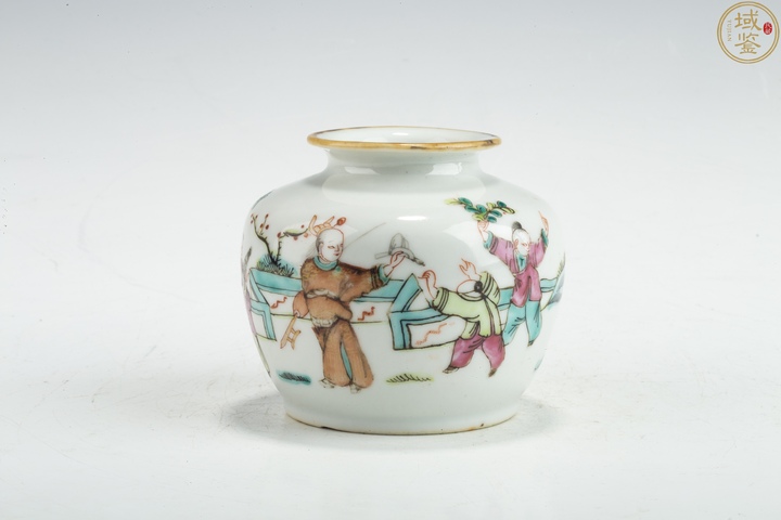 古玩陶瓷清晚·粉彩五子奪魁紋水盂拍賣，當前價格3500元