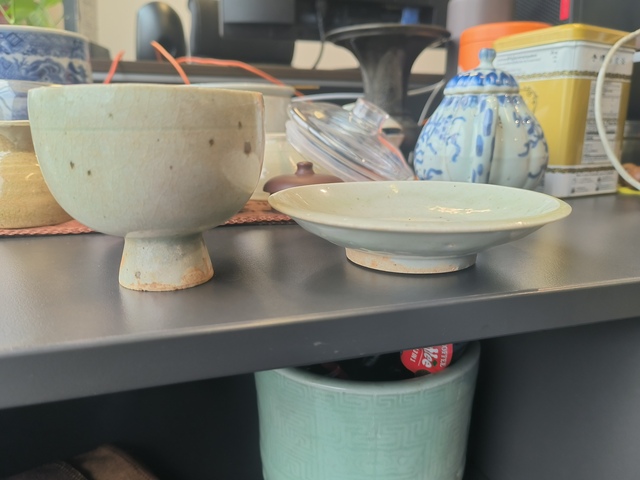 古玩陶瓷青白釉杯碟真品鑒賞圖
