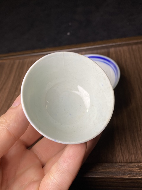 古玩陶瓷清末民初青花杯盤拍賣，當前價格99元