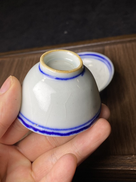 古玩陶瓷清末民初青花杯盤拍賣，當前價格99元