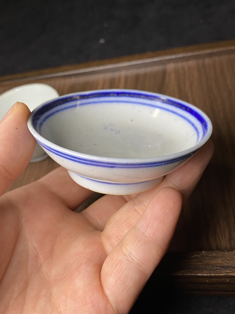 古玩陶瓷清末民初青花杯盤拍賣，當前價格99元