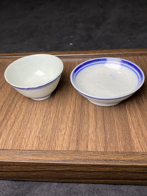 古玩陶瓷清末民初青花杯盤拍賣，當前價格99元