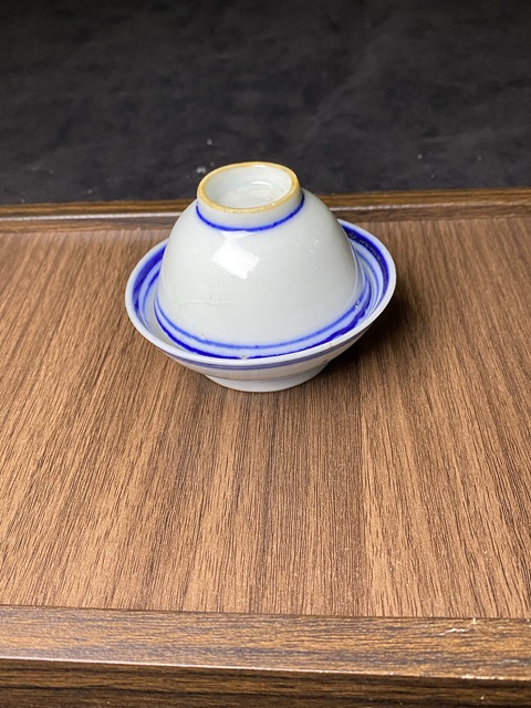 古玩陶瓷清末民初青花杯盤拍賣，當前價格99元