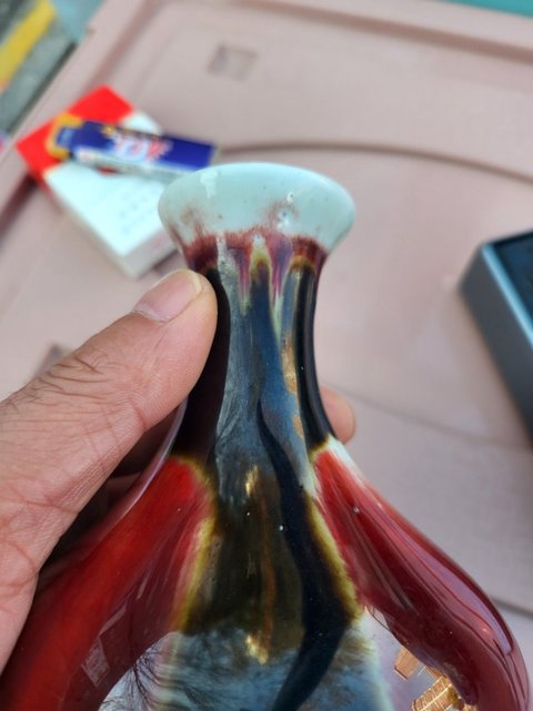 古玩陶瓷三陽開泰瓶真品鑒賞圖