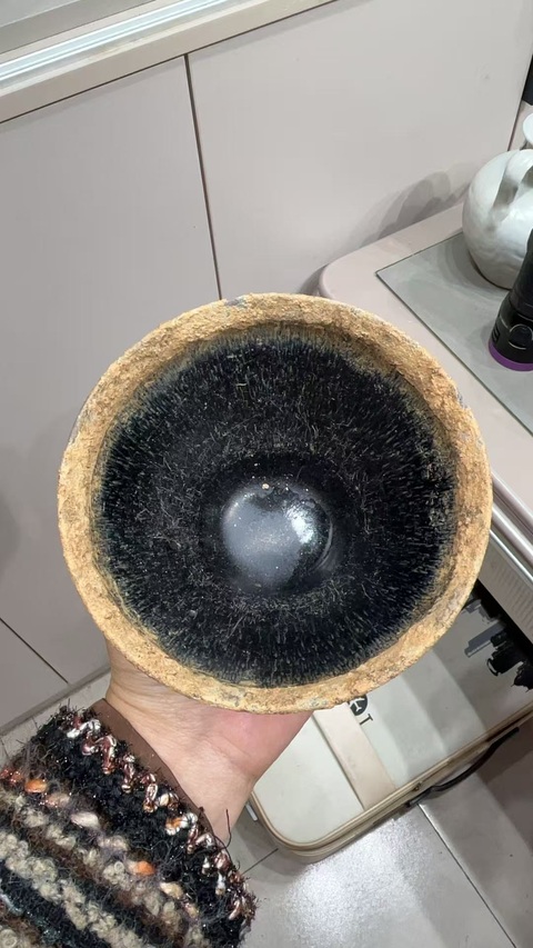 古玩陶瓷建窯兔毫束口盞真品鑒賞圖