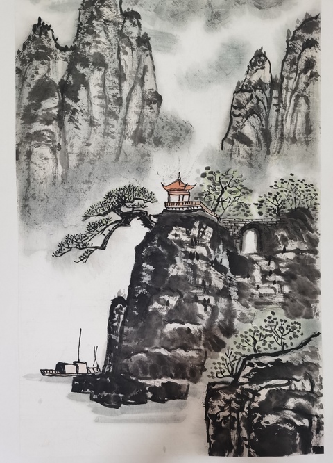 古玩字畫中美協會員北京勤得齋書畫院副院長王關兵山水拍賣，當前價格899元