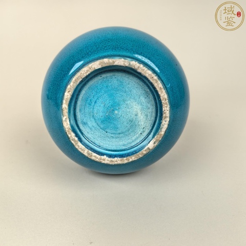 古玩陶瓷清晚·孔雀藍釉長頸瓶一對 真品鑒賞圖