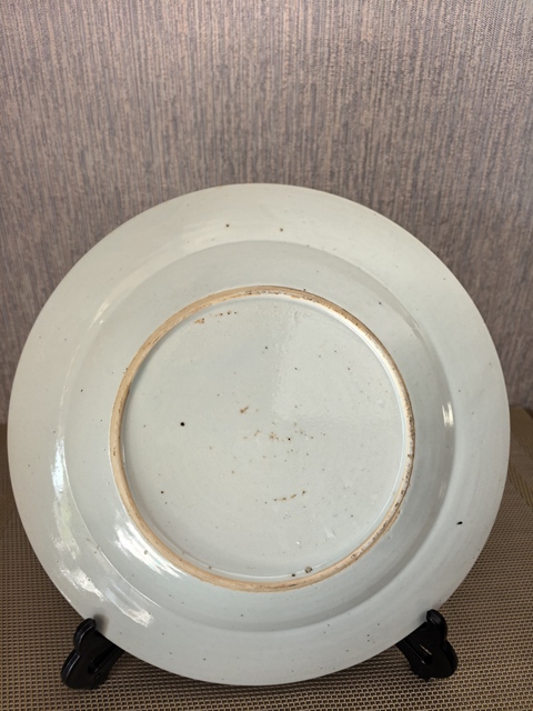 古玩陶瓷人物山水紋粉彩盤真品鑒賞圖