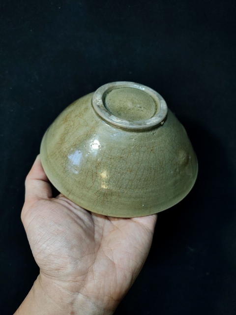 古玩陶瓷越窯青瓷玉環底茶盞真品鑒賞圖