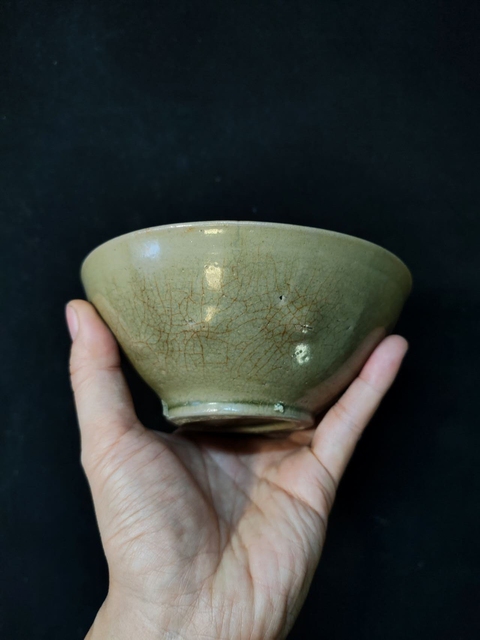 古玩陶瓷越窯青瓷玉環底茶盞真品鑒賞圖