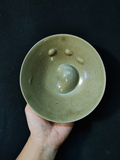 古玩陶瓷越窯青瓷玉環底茶盞真品鑒賞圖