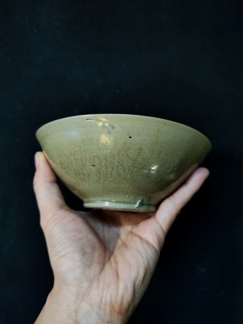 古玩陶瓷越窯青瓷玉環底茶盞真品鑒賞圖