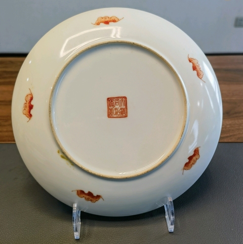 古玩陶瓷無雙譜粉彩盤真品鑒賞圖