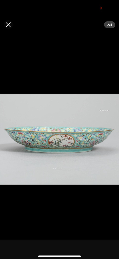 古玩陶瓷粉彩盤真品鑒賞圖